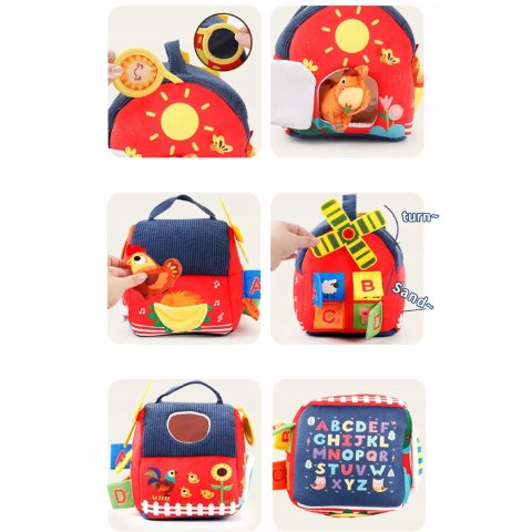 Zestaw Montessori 7w1 Farma Sensoryczna Domek Wiatrak 6-12 m+ dla dzieci Luxma