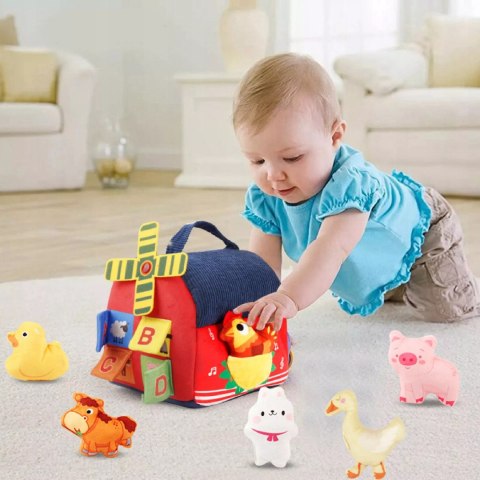 Zestaw Montessori 7w1 Farma Sensoryczna Domek Wiatrak 6-12 m+ dla dzieci Luxma