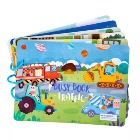 Cicha Książeczka Montessori Pojazdy na rzepy DIY Edukacyjna dla dzieci Luxma