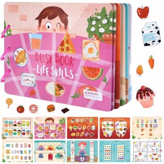 Cicha Książeczka Montessori Żywność na rzepy DIY Edukacyjna dla dzieci Luxma