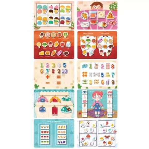 Cicha Książeczka Montessori Żywność na rzepy DIY Edukacyjna dla dzieci Luxma