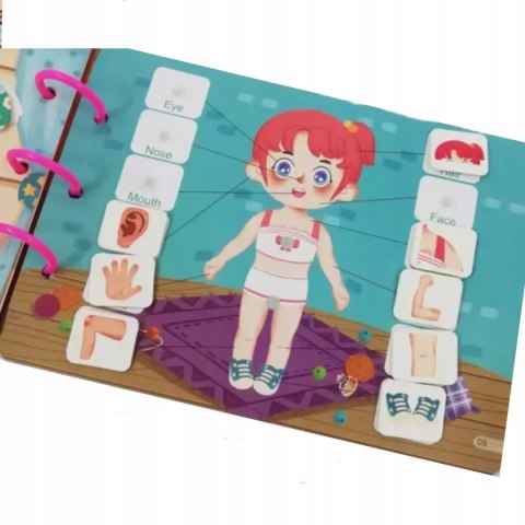 Cicha Książeczka Montessori Żywność na rzepy DIY Edukacyjna dla dzieci Luxma