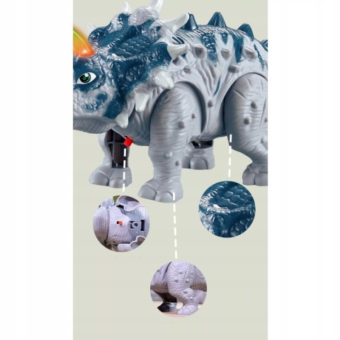 Dinozaur Interaktywny Triceratops - Chodzący, Świecący, Dźwięki dla Dzieci Luxma