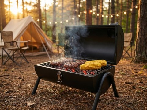 GRILL WĘGLOWY PRZENOŚNY 2XRUSZT 34*21CM LUND