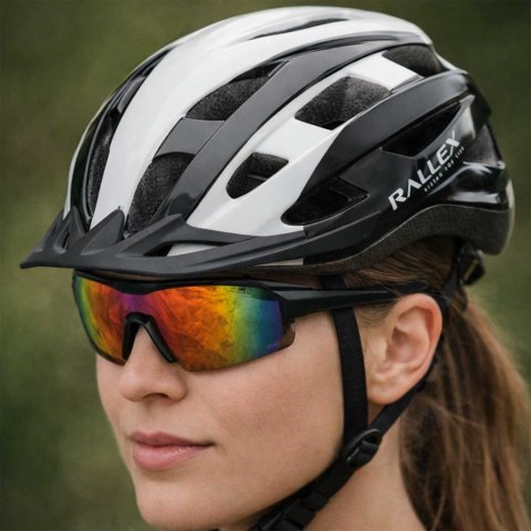 Kask rowerowy na rower RALLEX damski męski regulowany czarno-biały M 54-58cm Kik Sp. z o. o. Sp. k.