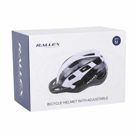 Kask rowerowy na rower RALLEX damski męski regulowany czarno-biały M 54-58cm Kik Sp. z o. o. Sp. k.