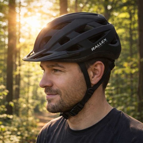 Kask rowerowy na rower RALLEX damski męski regulowany czarny L 58-62cm Kik Sp. z o. o. Sp. k.