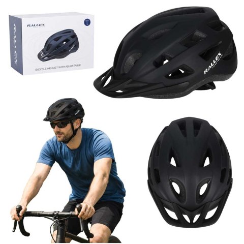 Kask rowerowy na rower RALLEX damski męski regulowany czarny L 58-62cm Kik Sp. z o. o. Sp. k.