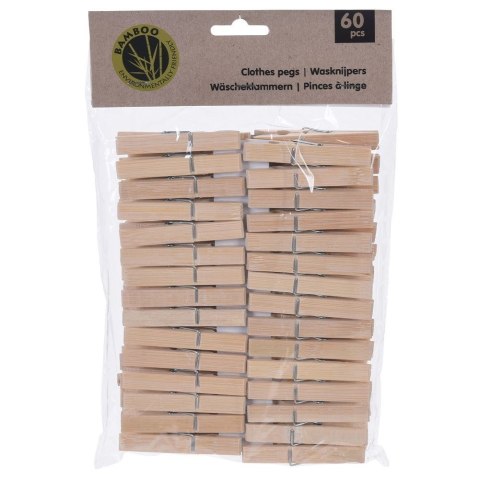 Klamerki na Pranie VILDE Drewniane 60 szt. 7 cm Klasyczny Wzór