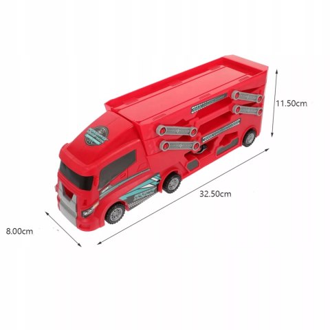 Laweta Ciężarówka Straż Pożarna 6 Autek Resoraki Rampa Garaż dla dzieci Luxma