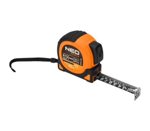 MIARA ZWIJANA STALOWA SUPER BLACK, MAGNES, 10M*25MM NEO