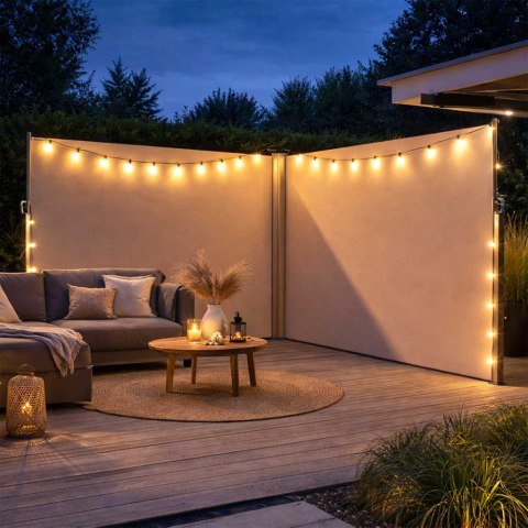 Markiza narożna boczna tarasowa LUARO parawan zwijany 180 x 620 cm beżowy Kik Sp. z o. o. Sp. k.