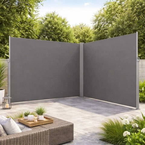 Markiza narożna boczna tarasowa LUARO parawan zwijany 180 x 620 cm szary Kik Sp. z o. o. Sp. k.