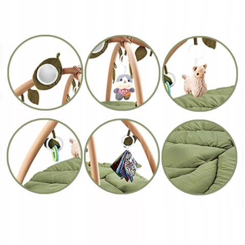 Mata edukacyjna dla niemowląt sensoryczna Liść z pałąkami i grzechotkami Luxma