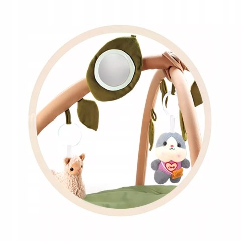 Mata edukacyjna dla niemowląt sensoryczna Liść z pałąkami i grzechotkami Luxma