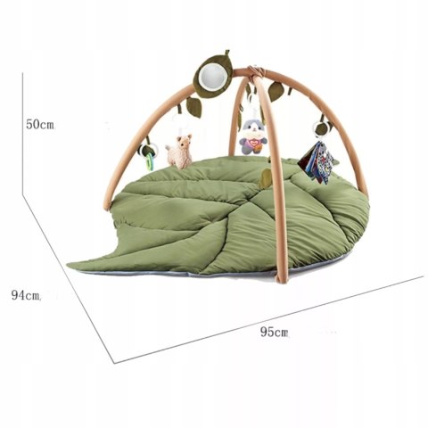 Mata edukacyjna dla niemowląt sensoryczna Liść z pałąkami i grzechotkami Luxma