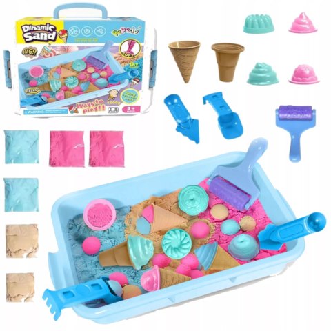Piasek Kinetyczny dla dzieci Magiczny lodziarnia 1,5kg lody Foremki Luxma