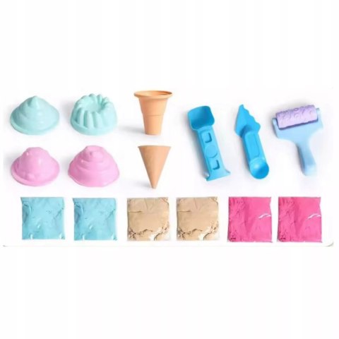 Piasek Kinetyczny dla dzieci Magiczny lodziarnia 1,5kg lody Foremki Luxma