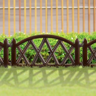 Płotek Ogrodowy Ozdobny Brązowy Dekoracyjny Obrzeże VILDE 50 x 30 cm 6 szt.