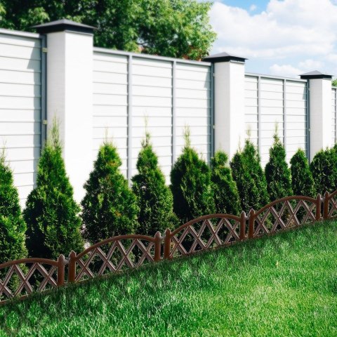 Płotek Ogrodowy Ozdobny Brązowy Dekoracyjny Obrzeże VILDE 50 x 30 cm 6 szt.