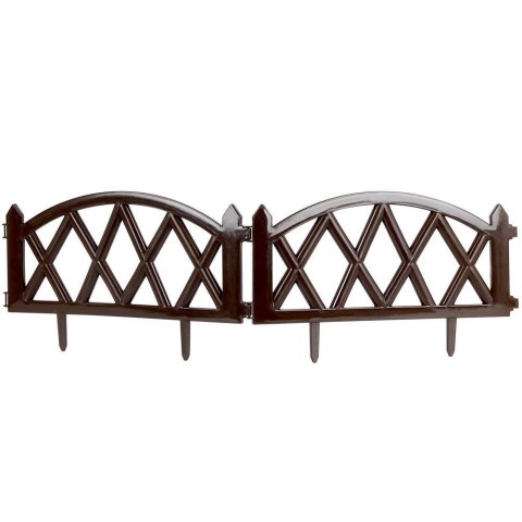 Płotek Ogrodowy Ozdobny Brązowy Dekoracyjny Obrzeże VILDE 50 x 30 cm 6 szt.