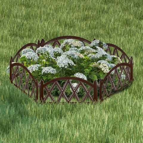 Płotek Ogrodowy Ozdobny Brązowy Dekoracyjny Obrzeże VILDE 50 x 30 cm 6 szt.