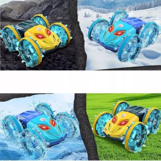 Samochód zdalnie sterowany JEŹDZI PO WODZIE terenowy AMFIBIA Niebieski Luxma