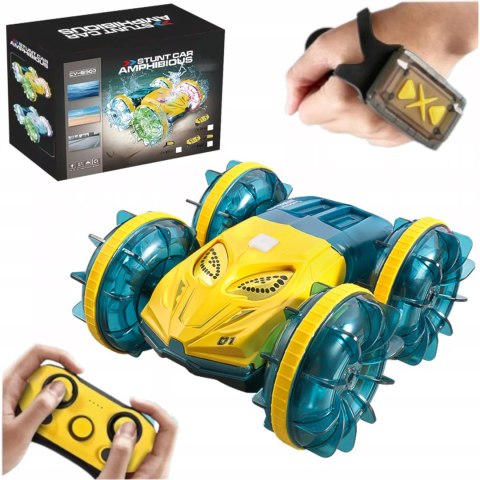 Samochód zdalnie sterowany JEŹDZI PO WODZIE terenowy AMFIBIA dla dzieci Luxma