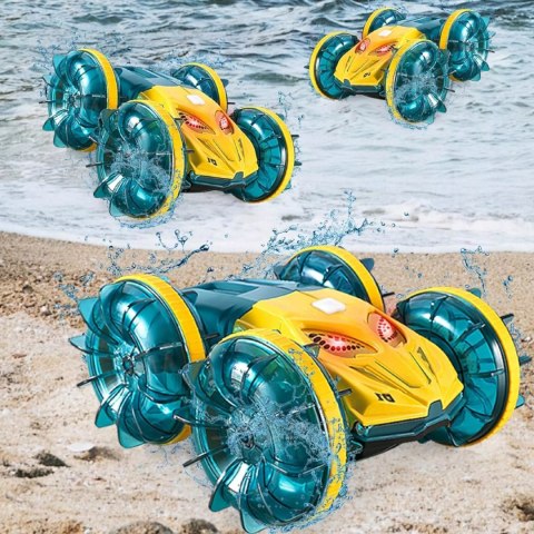 Samochód zdalnie sterowany JEŹDZI PO WODZIE terenowy AMFIBIA dla dzieci Luxma