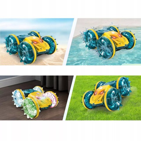 Samochód zdalnie sterowany JEŹDZI PO WODZIE terenowy AMFIBIA dla dzieci Luxma