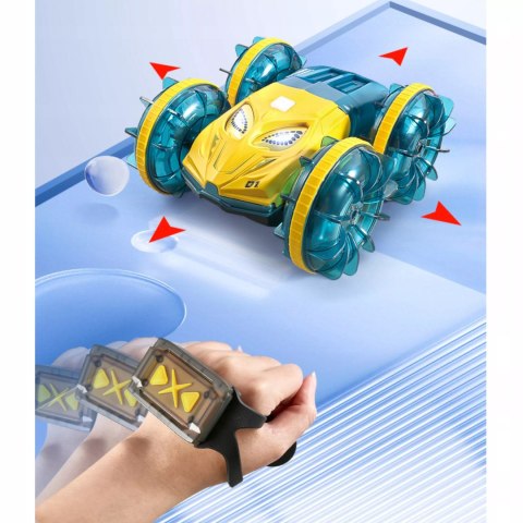 Samochód zdalnie sterowany JEŹDZI PO WODZIE terenowy AMFIBIA dla dzieci Luxma