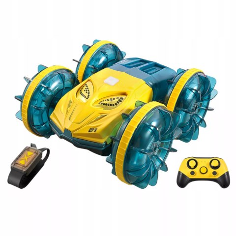 Samochód zdalnie sterowany JEŹDZI PO WODZIE terenowy AMFIBIA dla dzieci Luxma