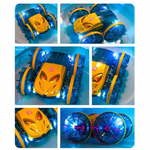 Samochód zdalnie sterowany JEŹDZI PO WODZIE terenowy AMFIBIA dla dzieci Luxma