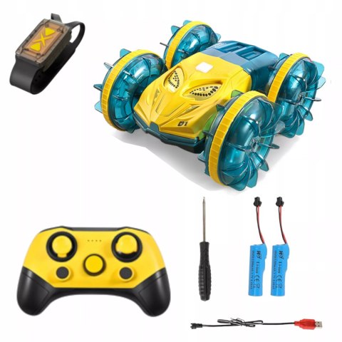 Samochód zdalnie sterowany JEŹDZI PO WODZIE terenowy AMFIBIA dla dzieci Luxma