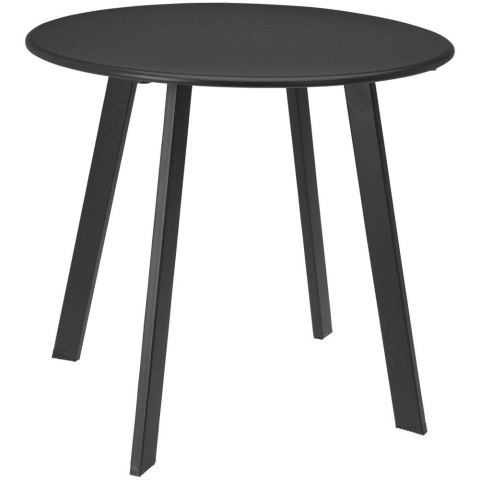Stolik Balkonowy Kawowy Metalowy Szary Okrągły Zewnętrzny 50 x 45 cm