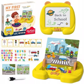 Tablica Magnetyczna Edukacyjna do rysowania dla dzieci układanka pojazdy Luxma