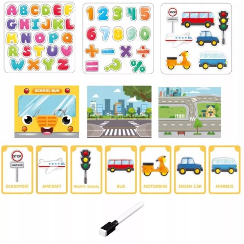 Tablica Magnetyczna Edukacyjna do rysowania dla dzieci układanka pojazdy Luxma