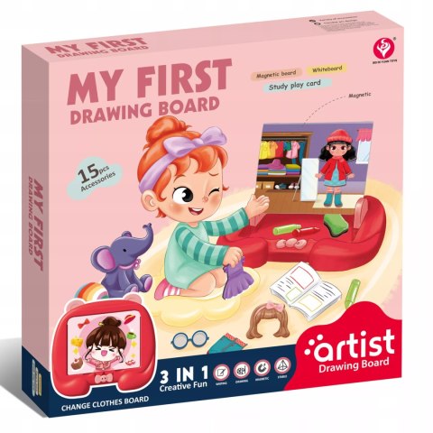 Tablica Magnetyczna Edukacyjna do rysowania dla dziewczynki układanka moda Luxma