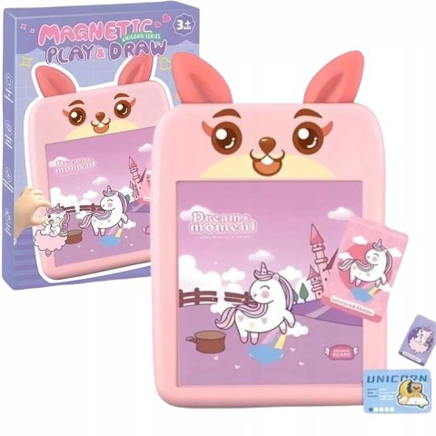 Tablica magnetyczna do rysowania dla dziewczynki układanka jednorożec pisak Luxma