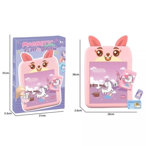 Tablica magnetyczna do rysowania dla dziewczynki układanka jednorożec pisak Luxma
