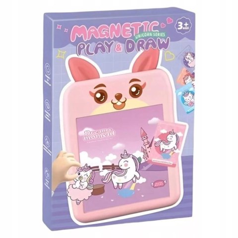 Tablica magnetyczna do rysowania dla dziewczynki układanka jednorożec pisak Luxma