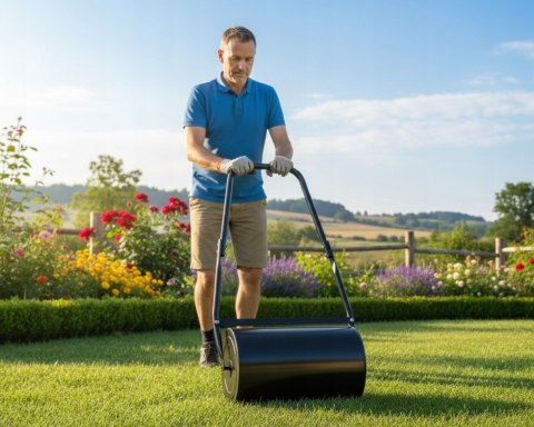 Walec ogrodowy do trawnika 42 cm | 60 kg | Rękawiczki GRATIS