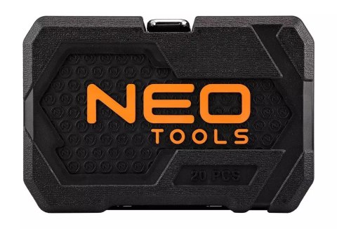 ZESTAW KLUCZY NASADOWYCH 1/4' SATYNOWY, 20 ELEMENTÓW NEO