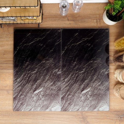 Zestaw Desek Deski do Krojenia Osłona Kuchenki Szklane Czarne VILDE 2 szt.