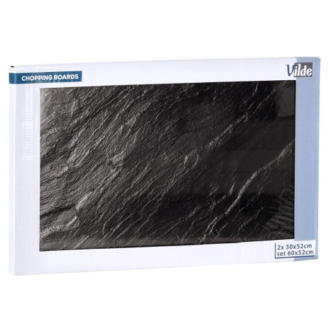 Zestaw Desek Deski do Krojenia Osłona Kuchenki Szklane Czarne VILDE 2 szt.