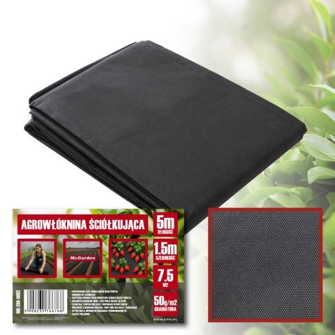 AGROWŁÓKNINA ŚCIÓŁKUJĄCA TKANINA OGRODOWA 50G 1.5*5M MC GARDEN