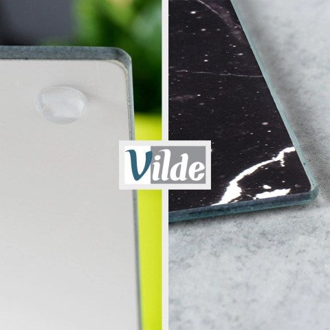 Deska do Krojenia Szklana VILDE 40x30 cm Hartowana Marmur Czarny Kuchenny