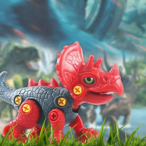 Dinozaur do skręcania dla dzieci - kreatywna zabawka konstrukcyjna DIY blue Luxma