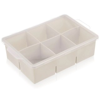 Forma do Kostek Lodu ORION XXL z Pokrywką Silikonowa Beżowa 6 szt.