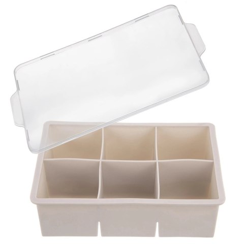 Forma do Kostek Lodu ORION XXL z Pokrywką Silikonowa Beżowa 6 szt.